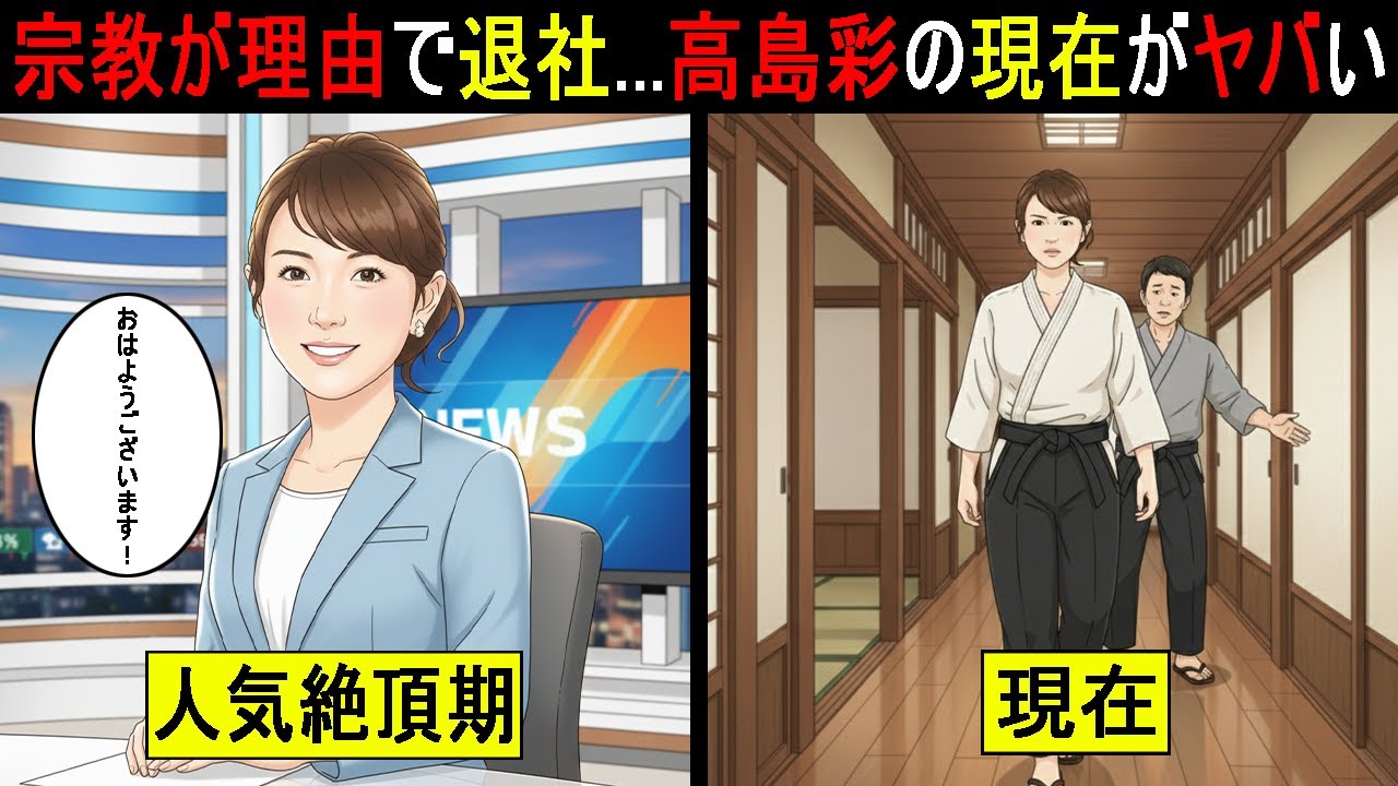 【漫画】宗教が理由でフジを退社...人気女子アナ高島彩（アヤパン）の&ldquo;現在&rdquo;が衝撃的すぎた。
