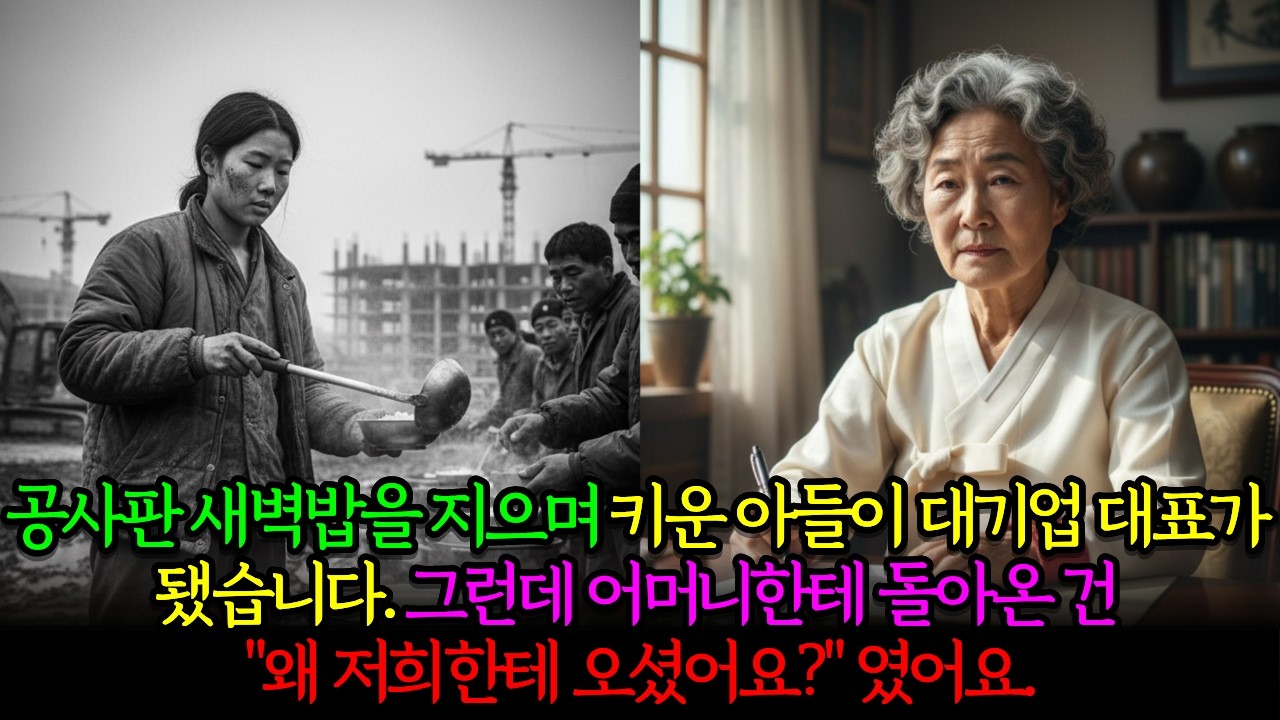 공사판 새벽밥을 지으며 키운 아들이 대기업 대표가 됐습니다. 그런데 어머니한테 돌아온 건 