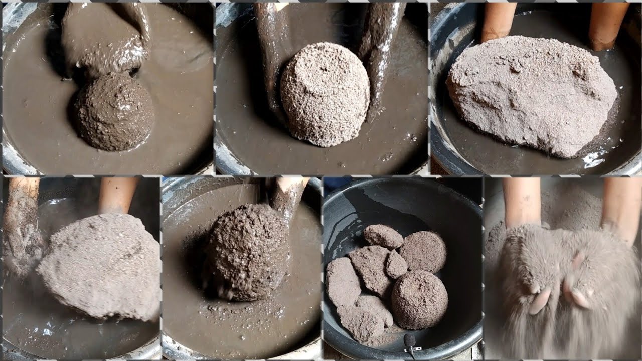 Asmr- Gritty Sand Cement Chunks Crumbling Crunchy Texture And Soft Chunks