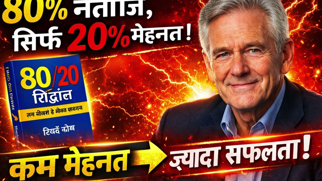 The 80/20 Principle Full Book Summary (Hindi) | 20% Effort = 80% Success | 80/20 नियम