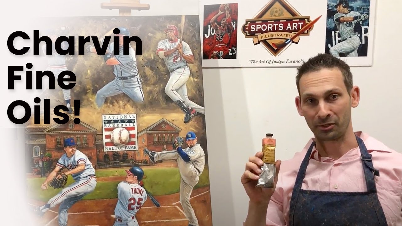 Justyn Farano Sports Art Illustrated & Charvin Oil Paints