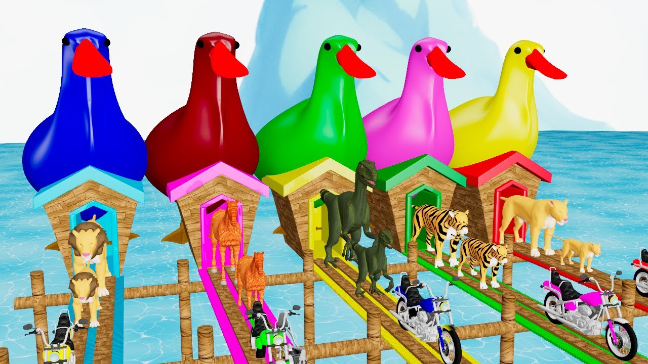 Dinosaur Gorilla kong horse Spider-Man scooter Ducks peacock colourful games long slide