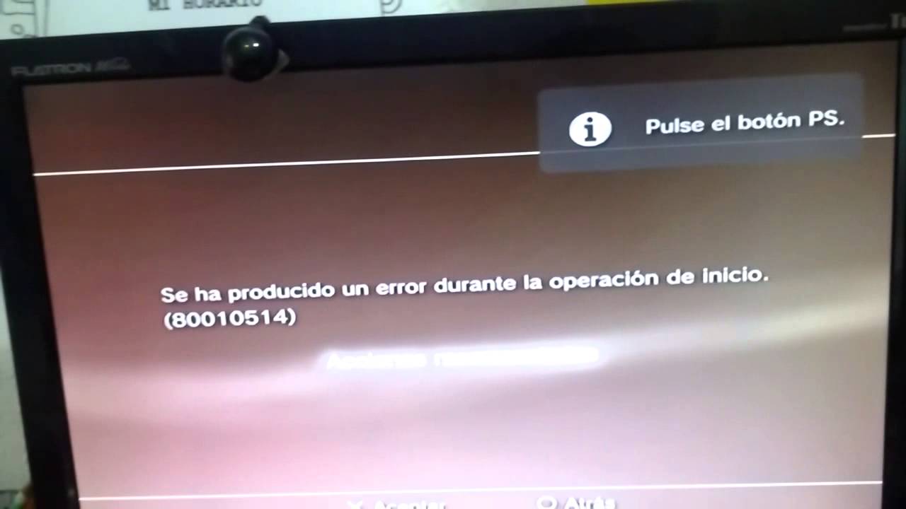 Solucion al error 80010514 para play station 3