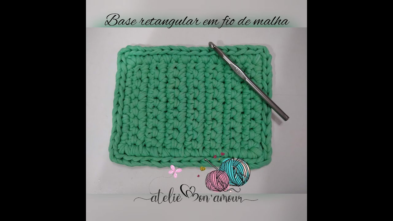 Base retangular em fio de malha para cestos