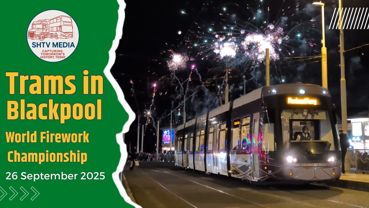 Blackpool Trams at Night | World Firework Championships 2025 – Heat 1