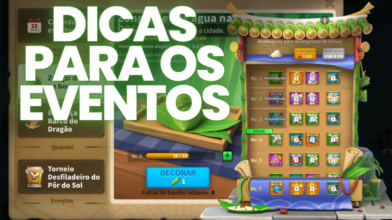 DICAS PARA A ARVORE DE 7K, TREINAMENTO DE ARMAS, CORRIDA CONTRA O TEMPO E APICE NO RISE OF KINGDOMS