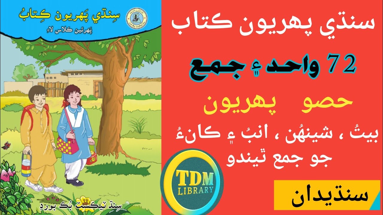 Singular and Plural Part-1 in Sindhi First Sindhi Book | TDM Library |