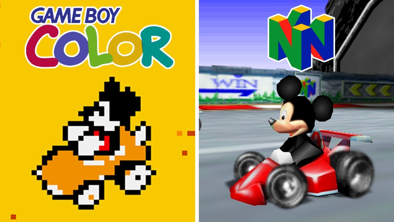 Mickey's Speedway USA (2000) GBC vs N64 | Graphics Comparison!