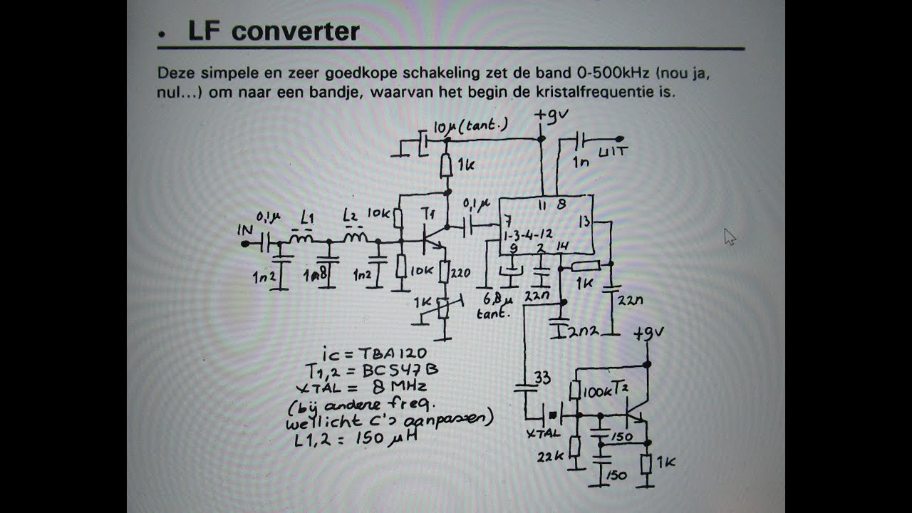 Radio reception in the Very Low Frequenc band, say 1 KC - 500 KC via a converter TBA 120 to e.g 8 MC