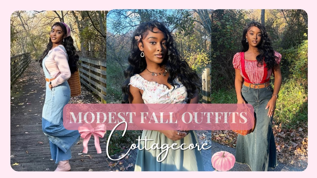 *Realistic* Feminine + Modest Fall Looks | SHEIN + Thrifted (Cottagecore)