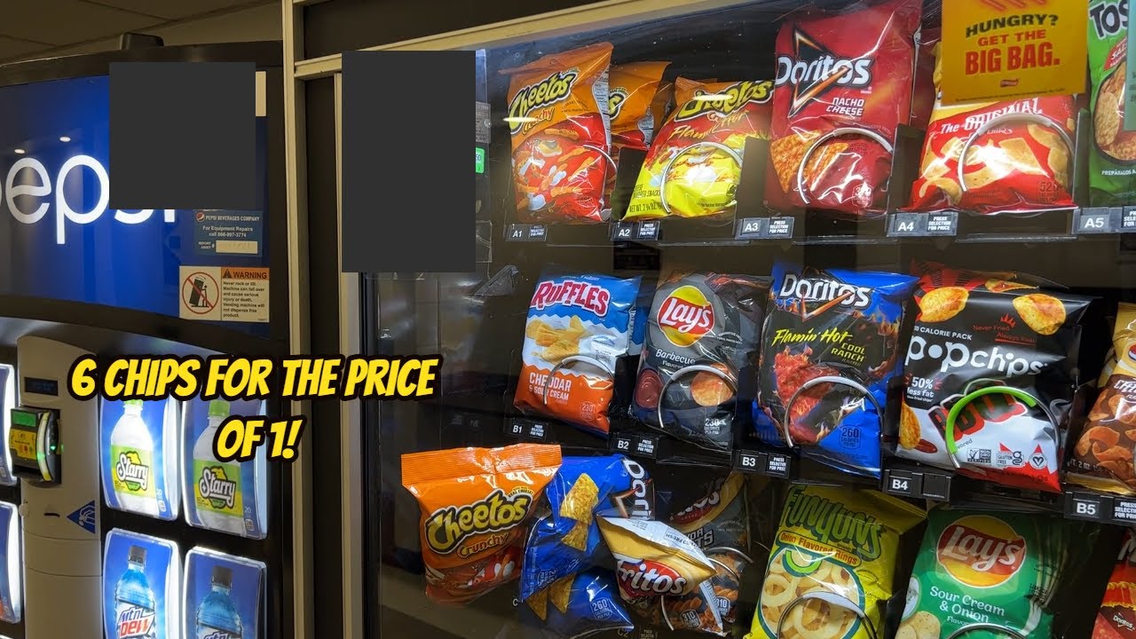 6 for the Price of 1, Chips get Stuck! 4 Doritos and 2 Cheetos from a Vending Machine