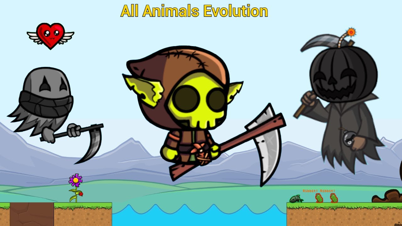All Animals Evolution With Goblin Reaper Bomber Pumpkin And Nightmare Ghostly (EvoWorld.io)