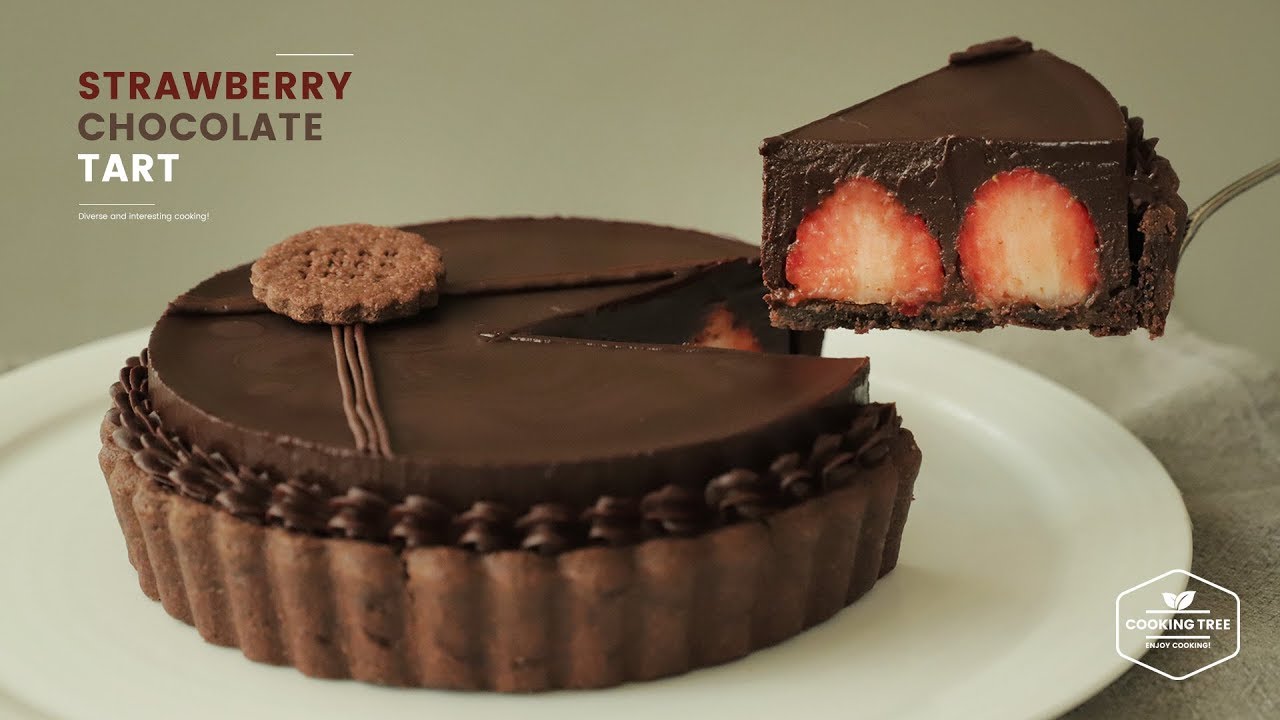 딸기 초콜릿 타르트 만들기 : Strawberry Chocolate Tart Recipe | Cooking tree