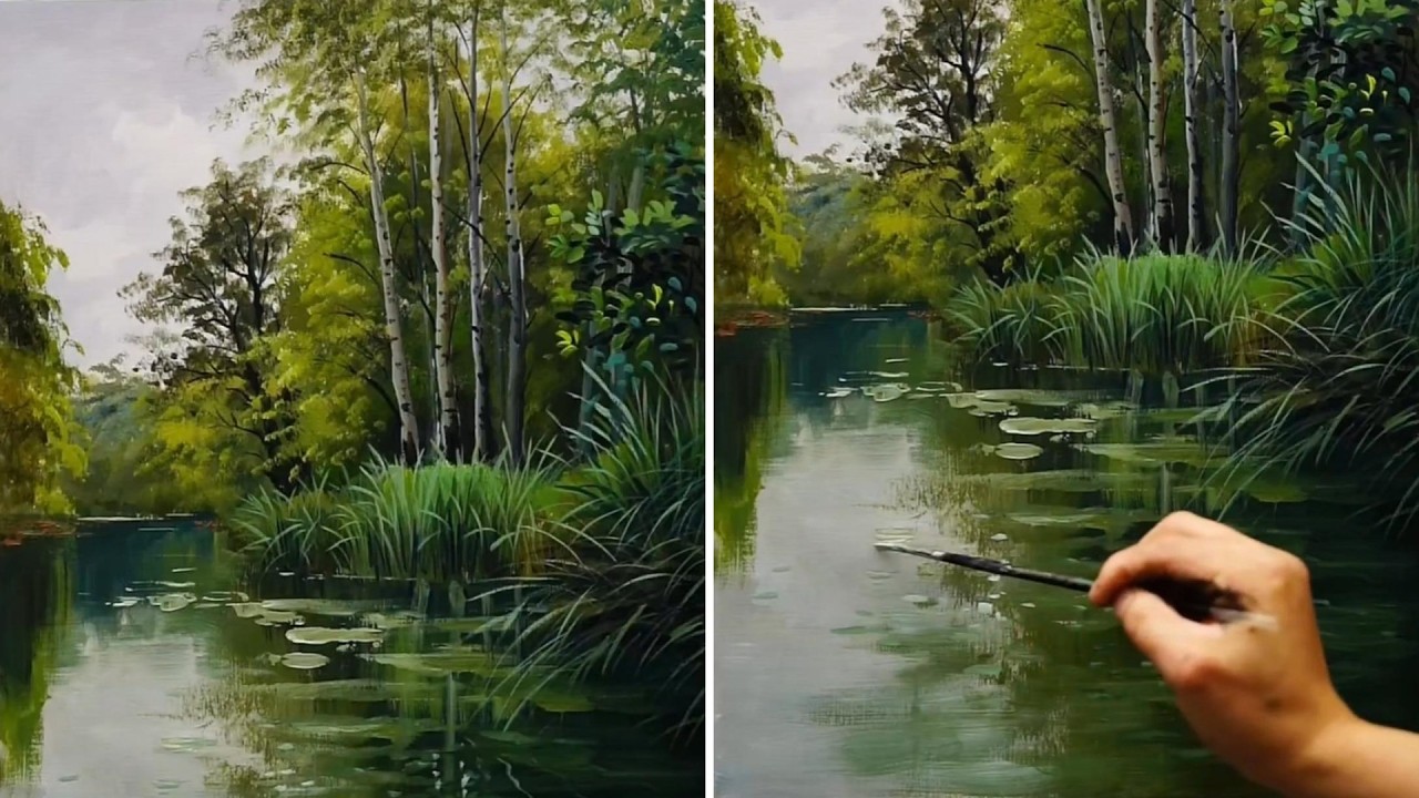 Beautiful Landscape Painting EP23 | Step By Step Painting Tutorial | How to Paint Landscape