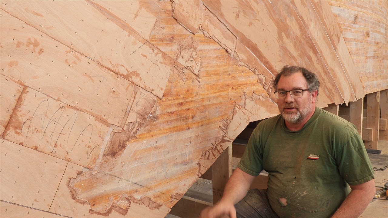 Epoxy fail - First layer of plywood - Building Sailboat Hard Tack - episode 55