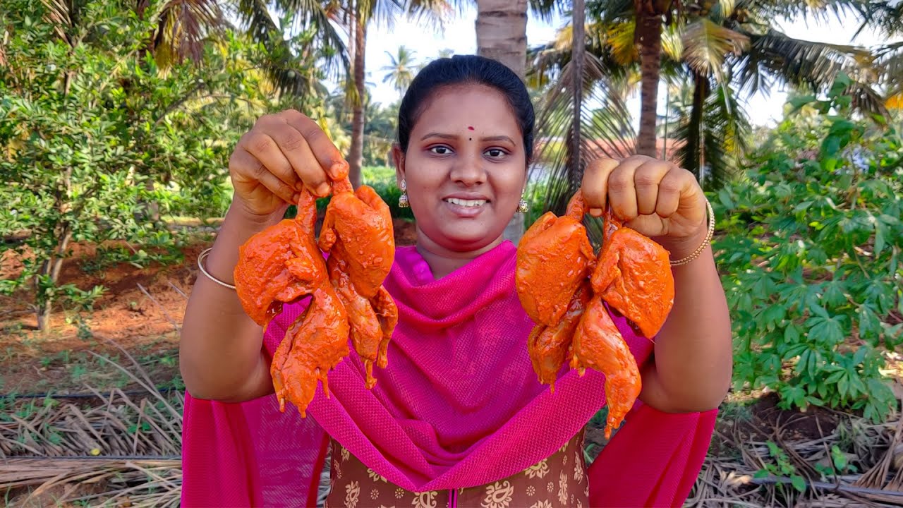 FRIED QUAIL ROAST | Full Kaadai Roast | Banana Leaf Cooking