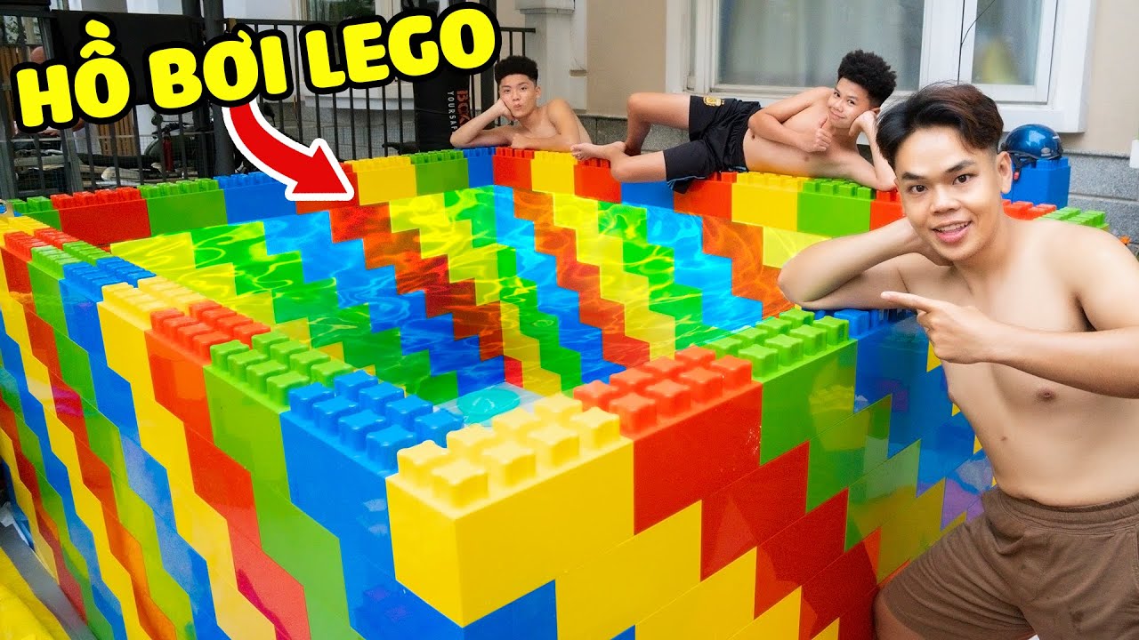 XÂY HỒ BƠI BẰNG LEGO KHỔNG LỒ, AI LÀ NGƯỜI CUỐI CÙNG CÒN Ở LẠI TRONG HỒ BƠI ĐÔNG LẠNH | SUNNY TRƯƠNG