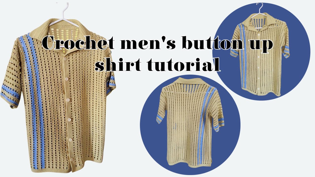 CROCHET MEN'S SHIRT WITH COLLAR #crochet #shirts