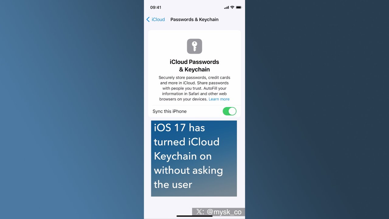#Privacy: iOS 17 turns iCloud Keychain on without permission