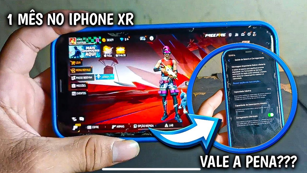 1 MÊS NO IPHONE XR!!! SERÁ SE VALE A PENA PRA JOGAR FREE FIRE!!!