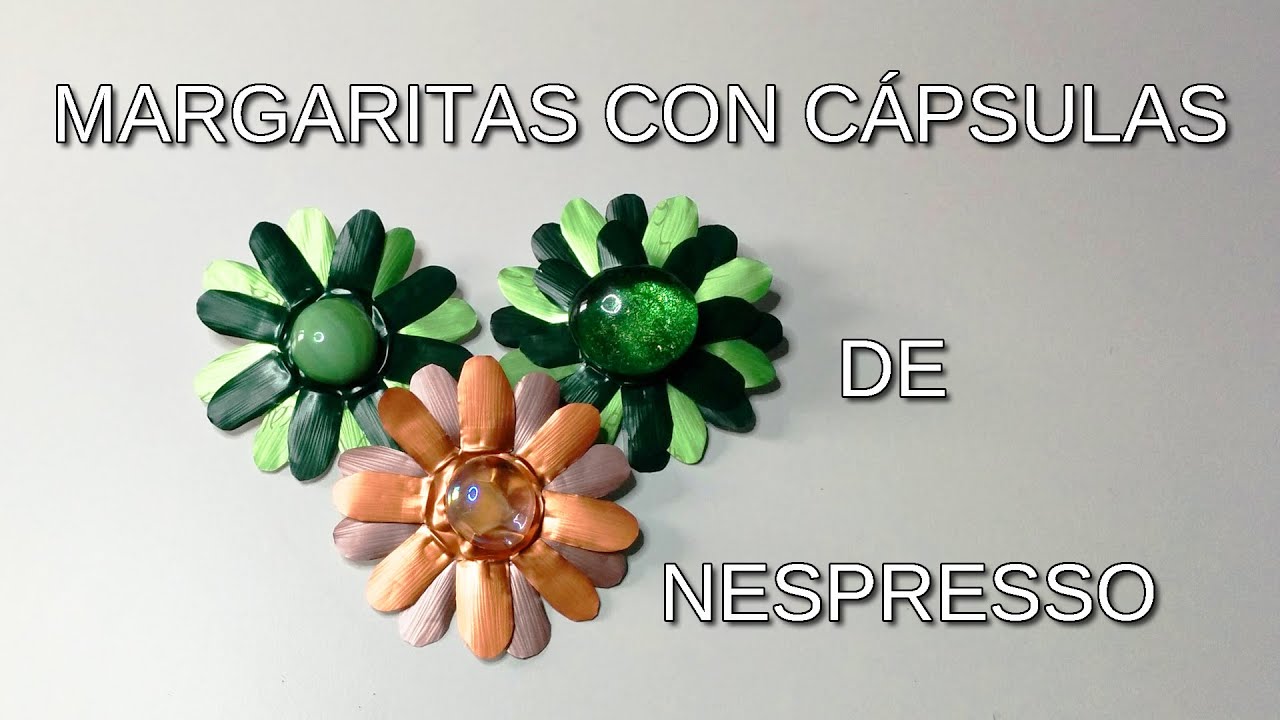Broches de margarita con cápsulas de Nespresso