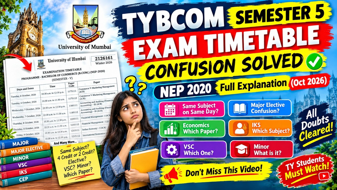 TYBCOM Semester-V Exam Timetable Confusion Solved | NEP 2020 University of Mumbai | Oct 2026