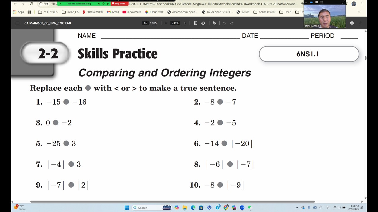 小学数学总复习：正负数的加和减及坐标系 （Addition and subtraction of +/- numbers and coordinate system）