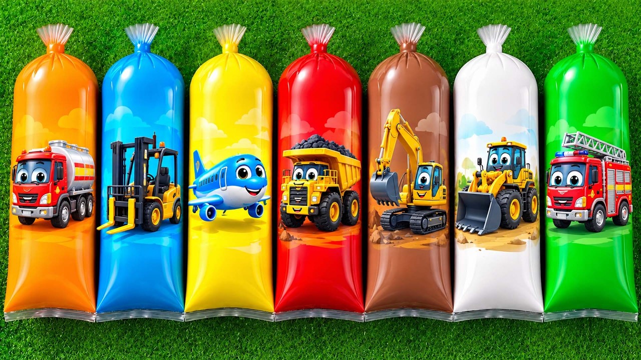 Menemukan Mainan Mobil Kontruksi, Excavator, Tractor, Buldozer, Forklift, Silinder, Crain,Truk Molen