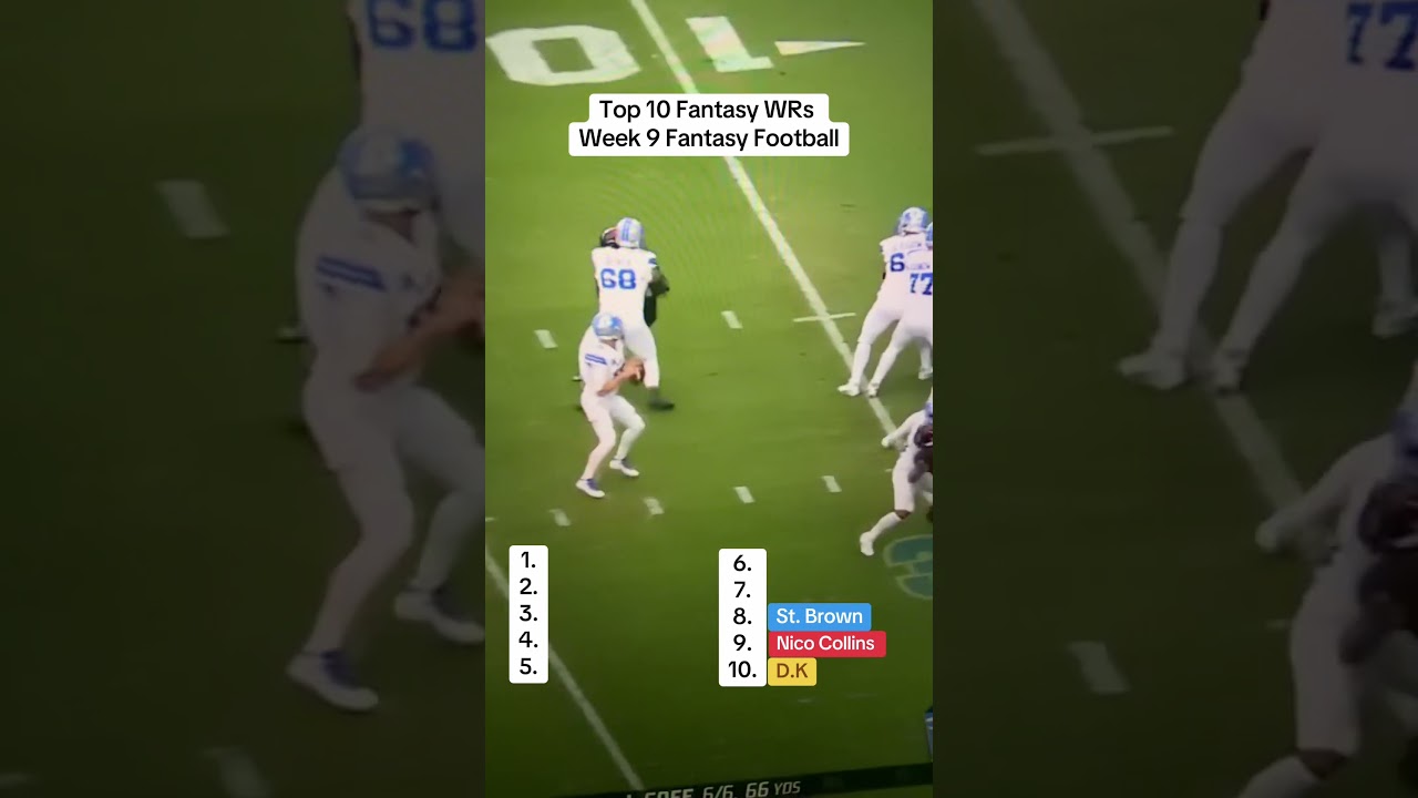 Top 10 Fantasy Wide Receivers in week 9 