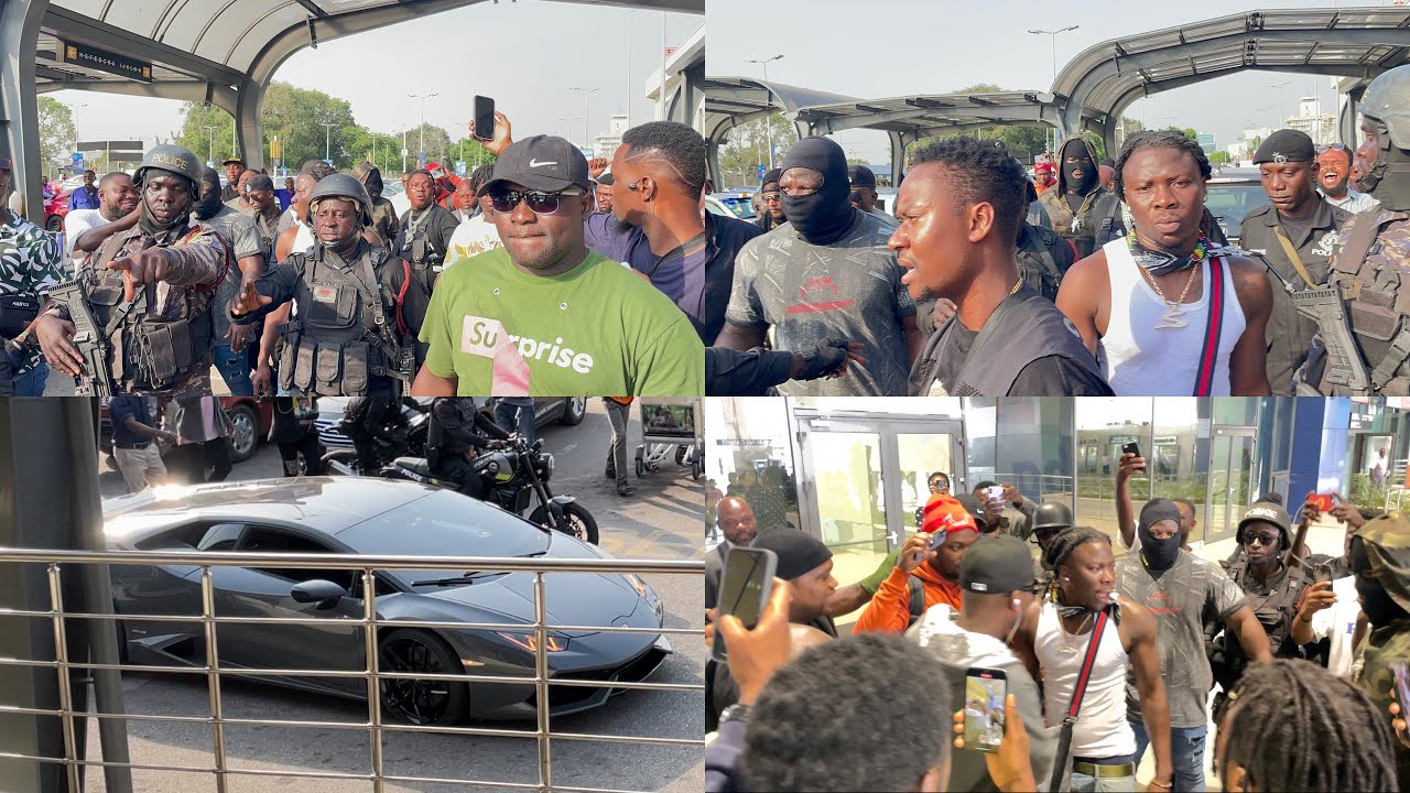 Stonebwoy arrives in a Lamborghini to pick Busy Signal up