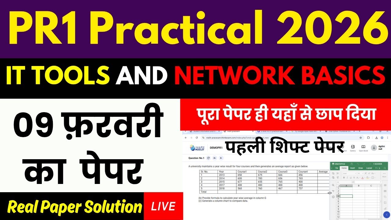 🔴 LIVE Now! M1-R5 आज का असली पेपर 😱 | IT Tools 100% Real Paper Solution | 09 फरवरी 🔥