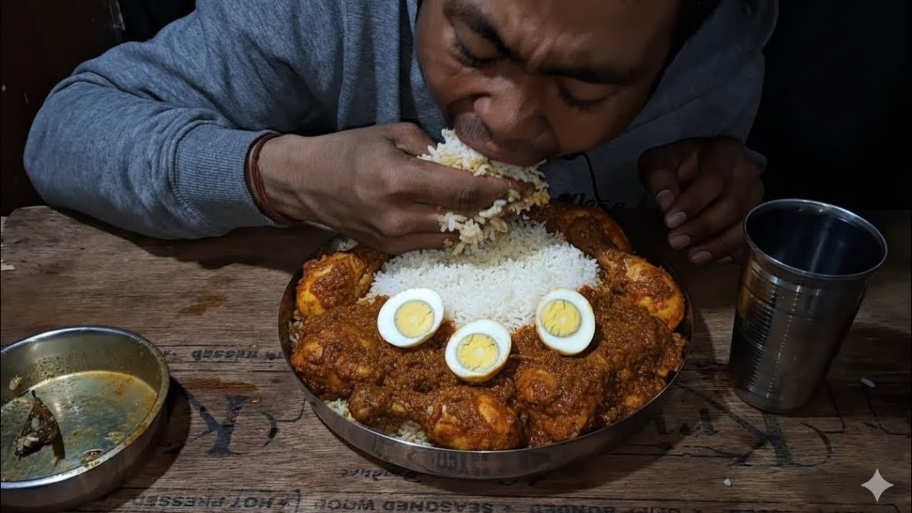 Garma Garam Chicken Curry aur Eggs ki Feast! 🍗🥚 | Desi Mukbang | Unlucky Tapu