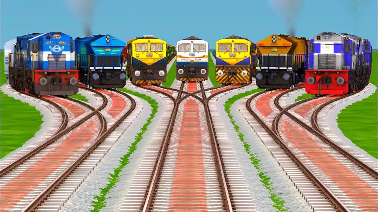 🌪️ Super Realistic Train Crossings On Bumpy Tracks || Train Simulator || Indian Railways Game