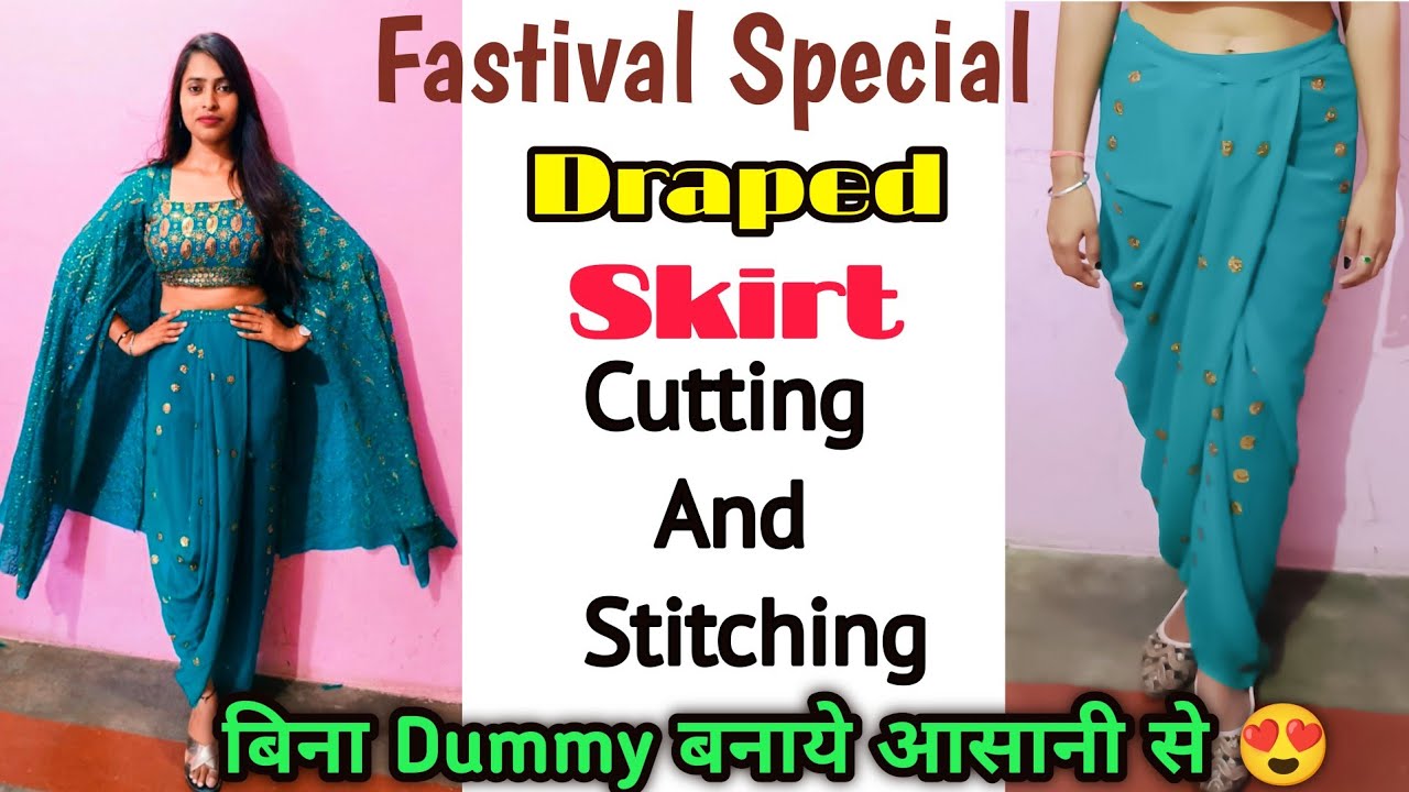 Get Your Stylish Dhoti Skirt and Crop Top Look Now! ||  Dhoti Skirt Cutting And Stitching