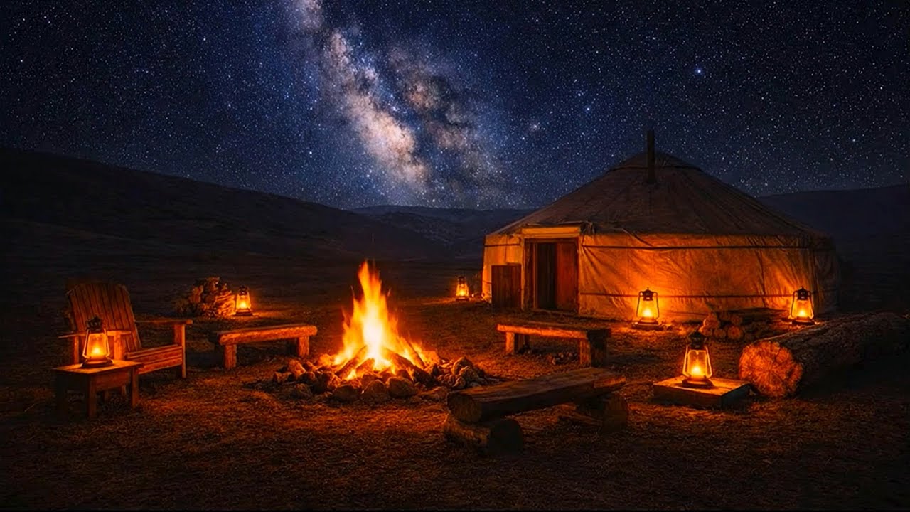 🔥 COZY CAMPFIRE & CRACKLING FIREPLACE | Nature Ambience, Deep Sleep, Relaxing, Stress Relief - ASMR