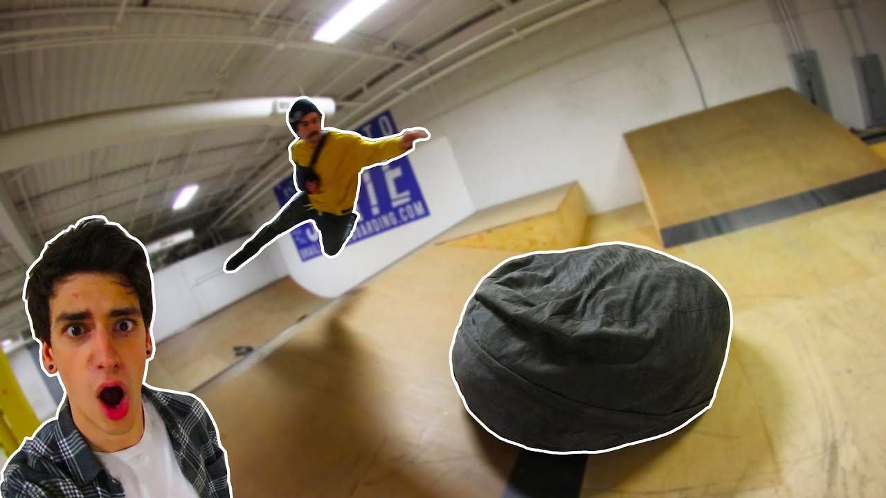 GIANT BEAN BAG CHAIR SKATEBOARDING!