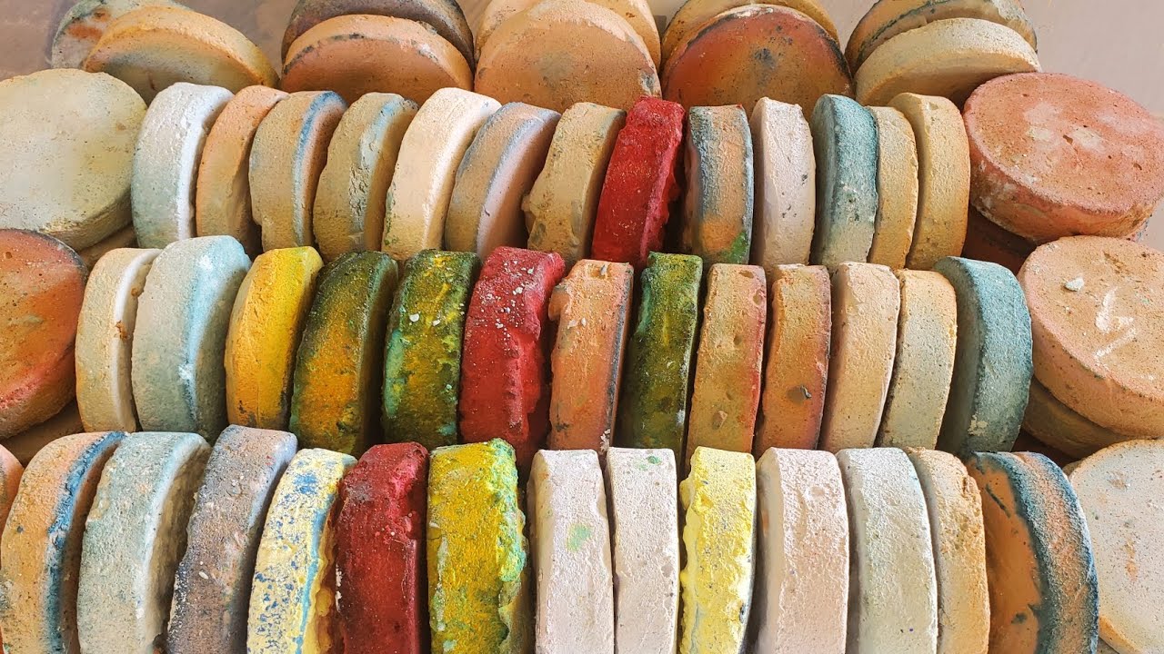 74 Gym Chalk Circles | 1 Box of Fresh Blocks | ASMR | Oddly Satisfying | Sleep Aid