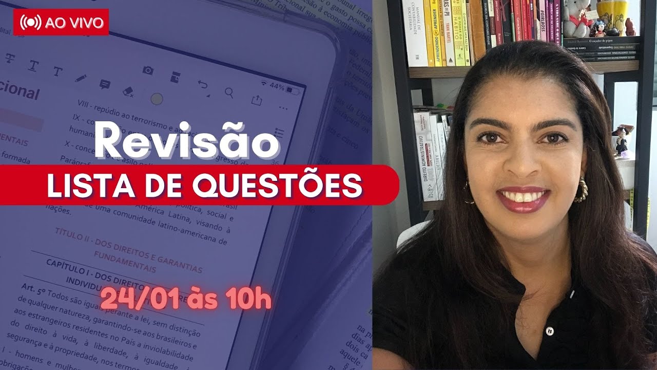 LISTA DE QUESTÕES [LIVE 36] | Profª Eliane Reis