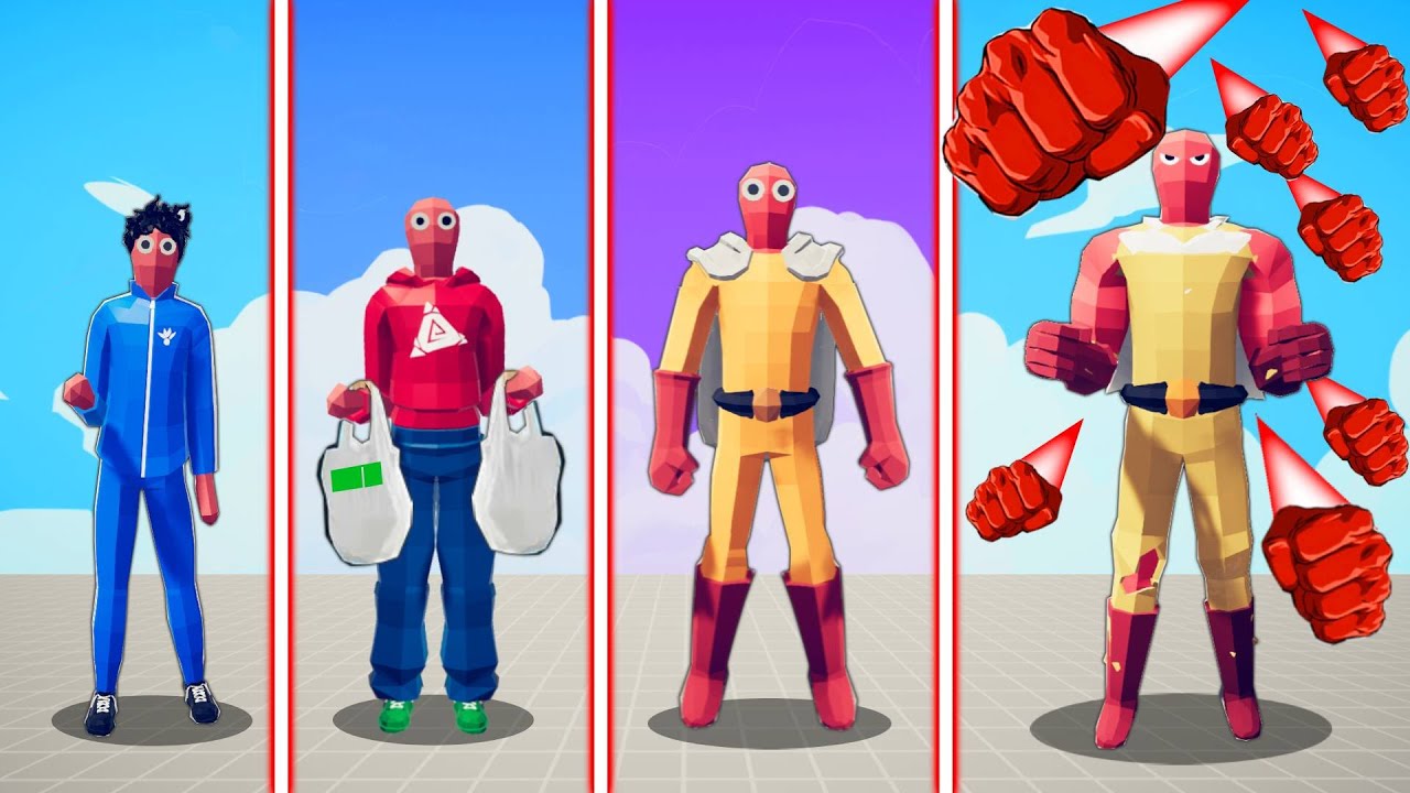 EVOLUTION OF SAITAMA ( SERIOUS FORM ) | TABS - Totally Accurate Battle Simulator