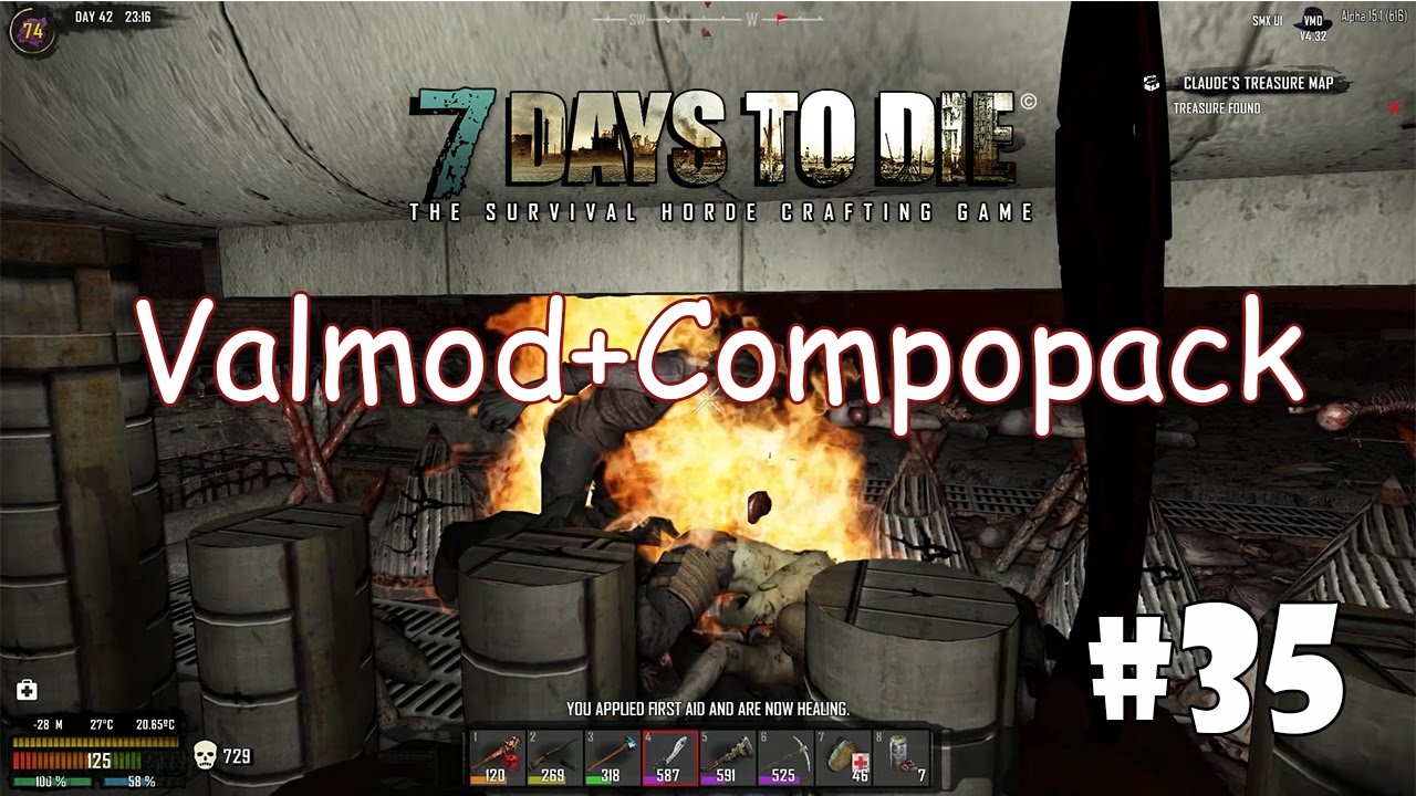 7 Days to Die (Alpha 15 + ValMod + Compopack) #35 - Зомби на гриле