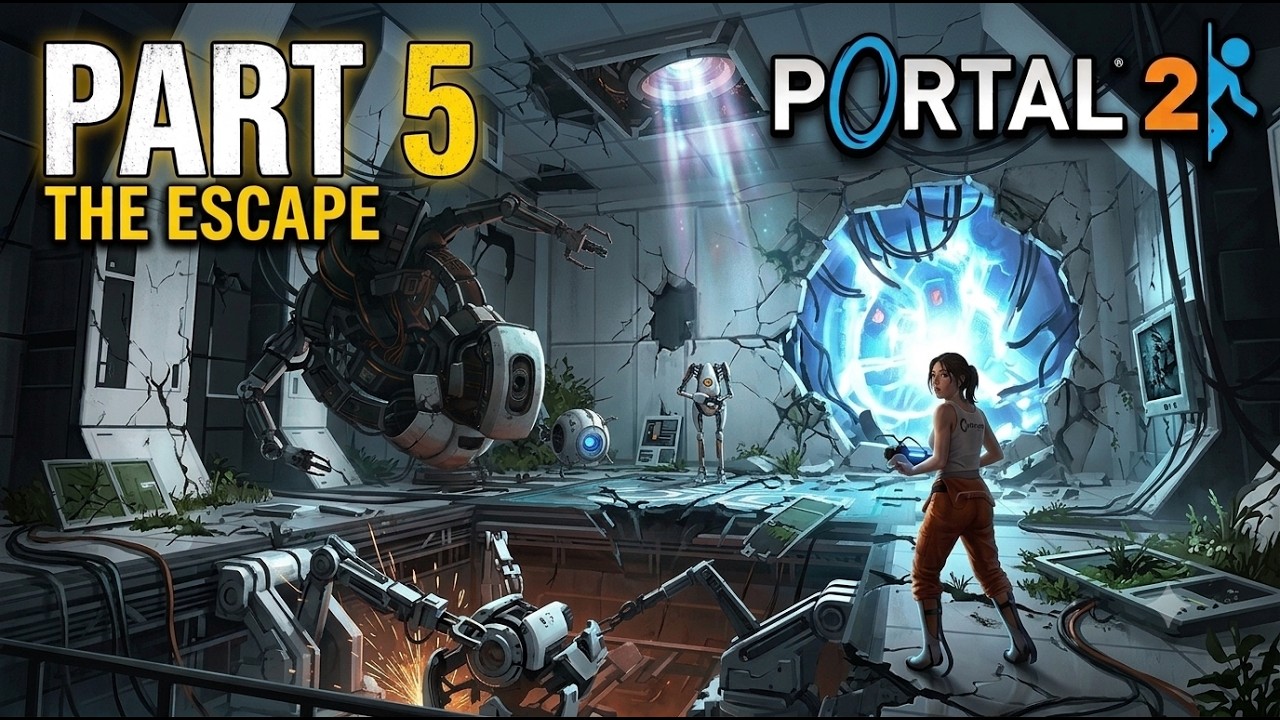 Видео игрового процесса Portal 2 — Глава 5: Побег