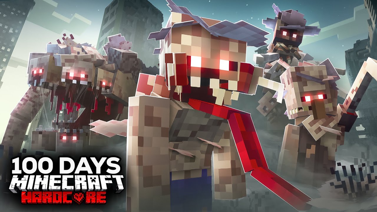 I Survived 100 Days with a Mushroom Virus in Hardcore Minecraft