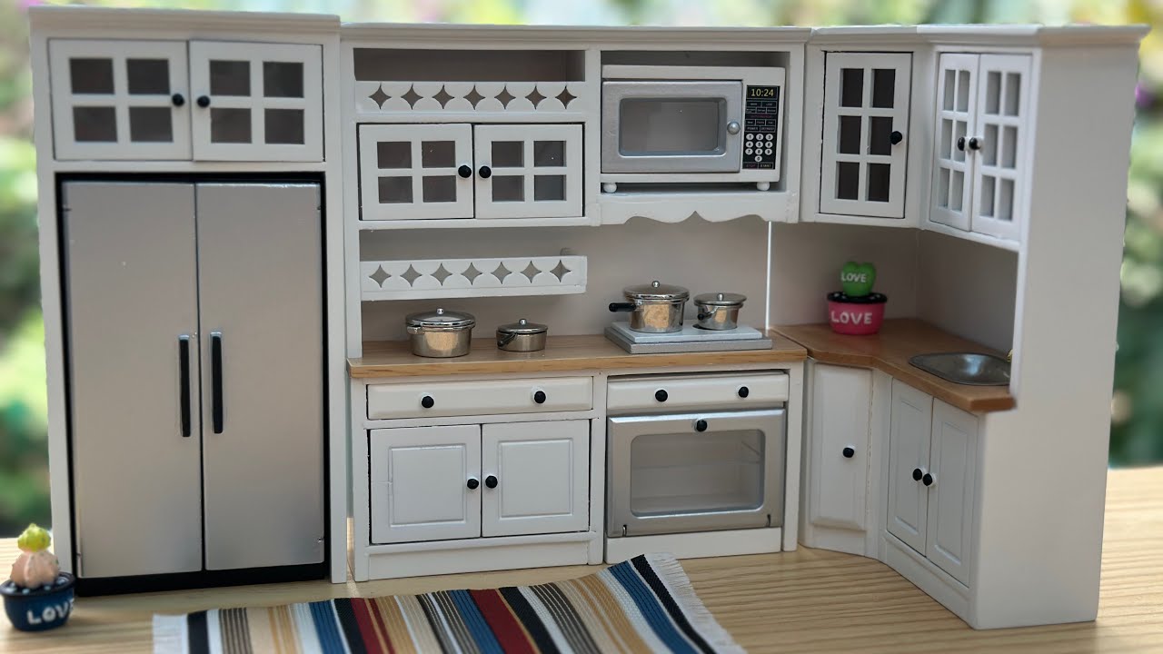 10 minutes Satisfying with Unboxing miniature kitchen. Mini kitchen review.  No REMENT ❤️ ASMR ❤️