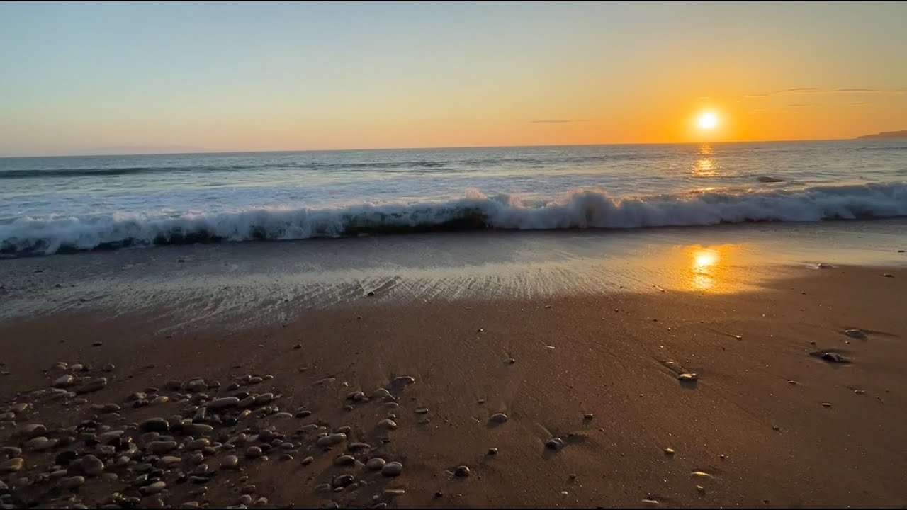 Beautiful beach time at sunset