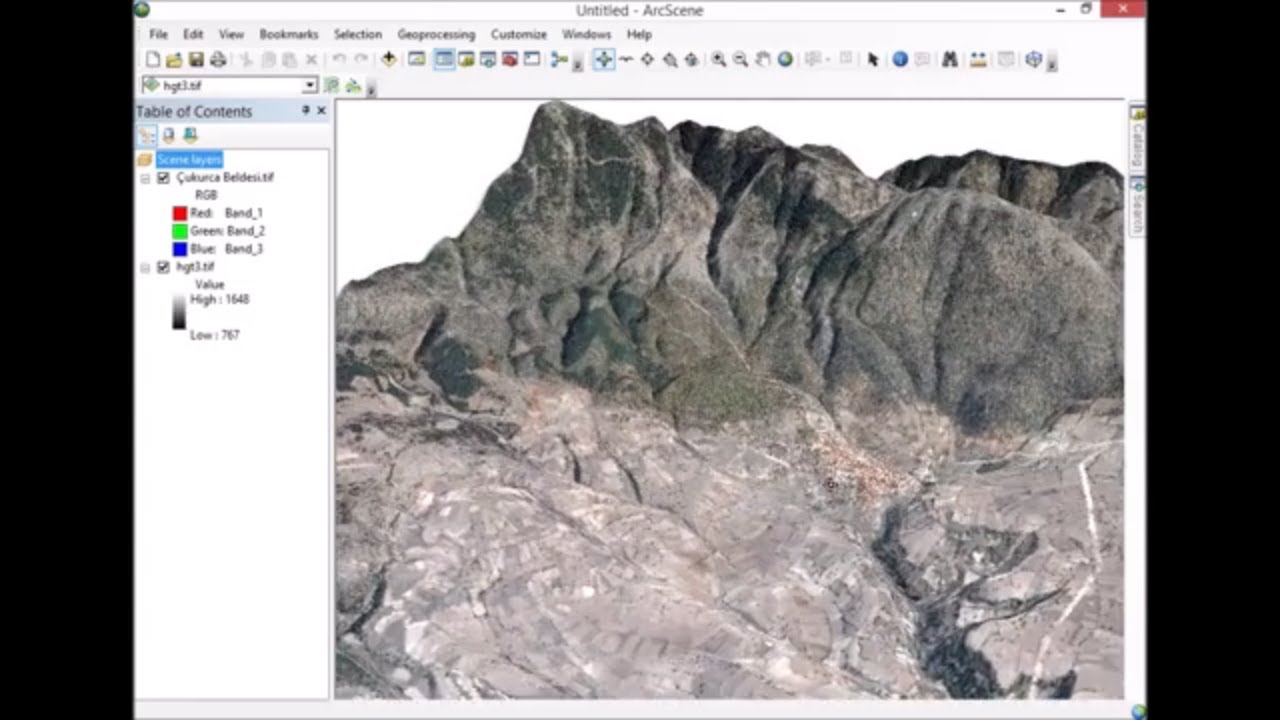 3 Boyutlu Uydu Görüntüsü Bindirme I ArcGIS - ArcScene