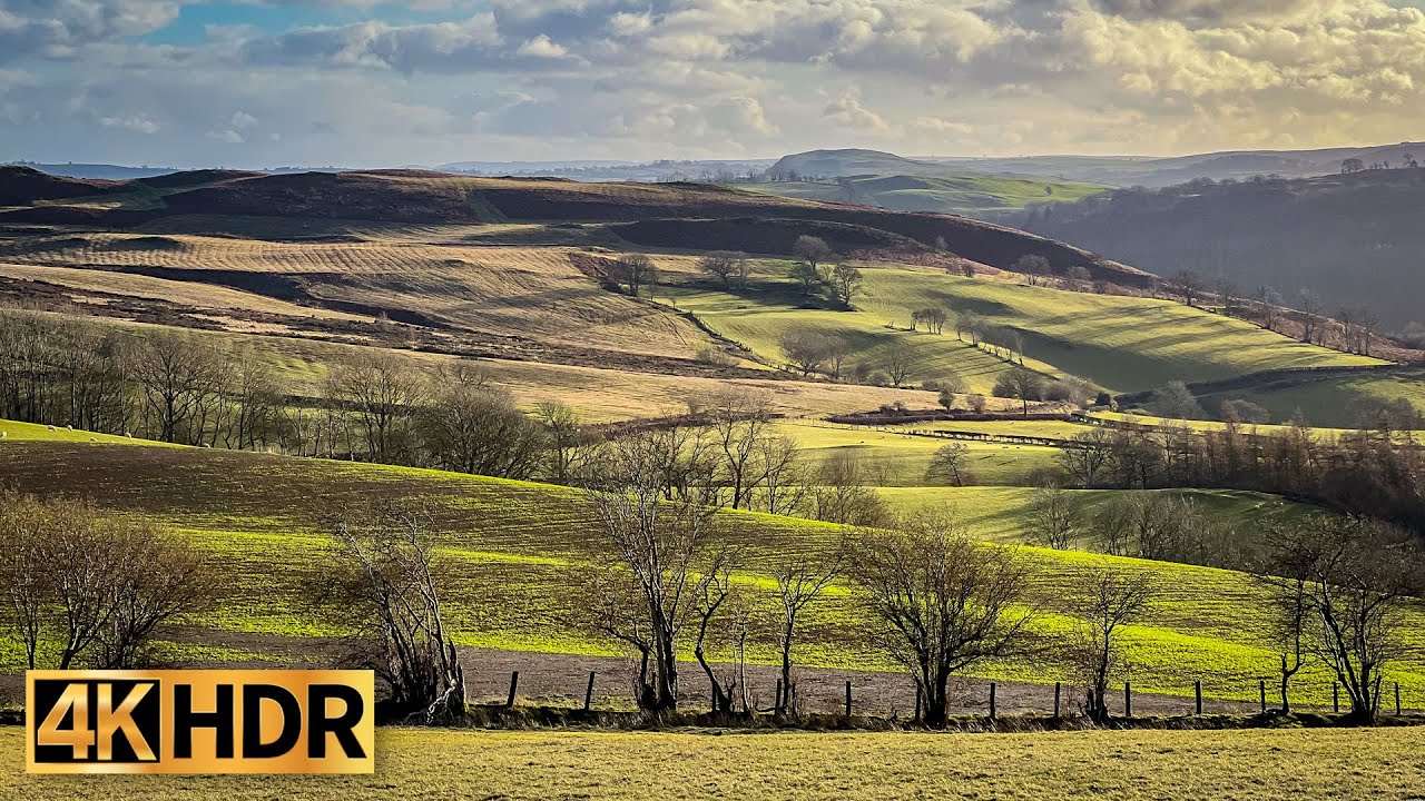4K HDR Virtual Walking the Dolanog - Pont Llogel loop, Powys, Wales - Amazing Nature Scenery