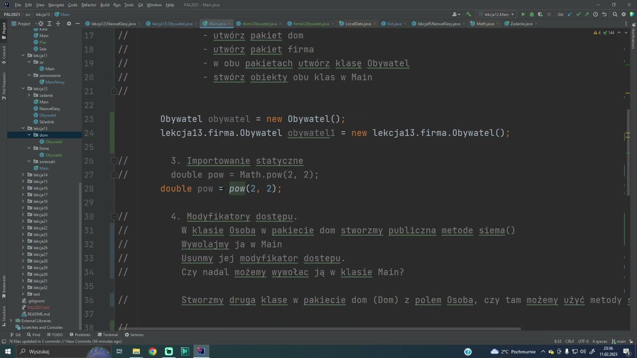 Java - pakiety, importy, modyfikatory dostępu - Kompletny Kurs Programowania - [Lekcja 29]