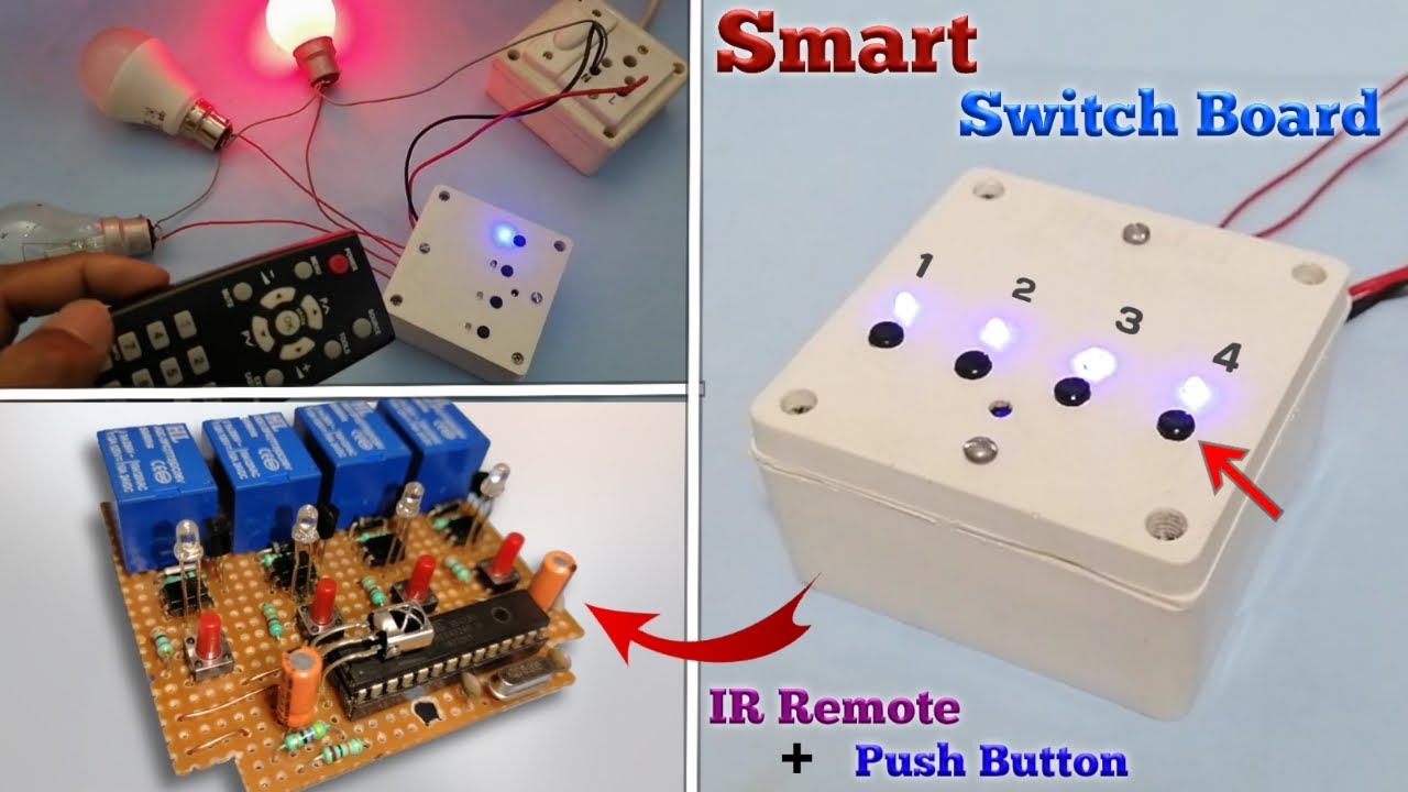 How to Make Remote Control Switch Board With Push Button | Diy Remote Control Smart Switch Board