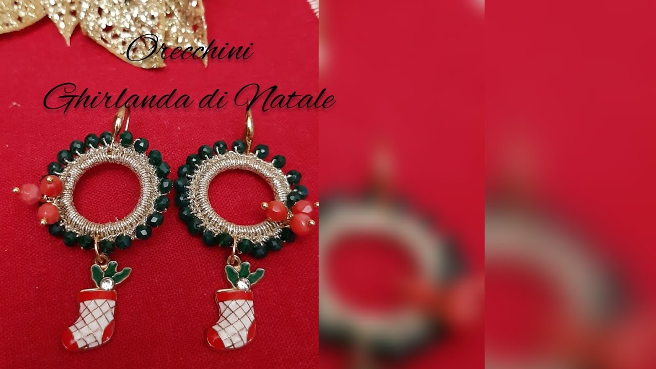 orecchini uncinetto/ghirlanda di Natale 🎅