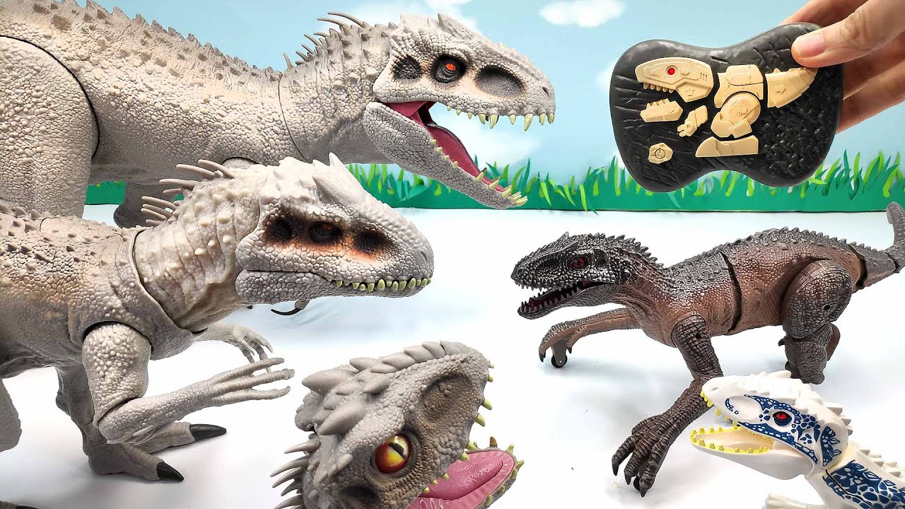 New Dinosaur Indominus Rex! Remote Control, Simulation to Walk. 5 Indominus Rex Dinos